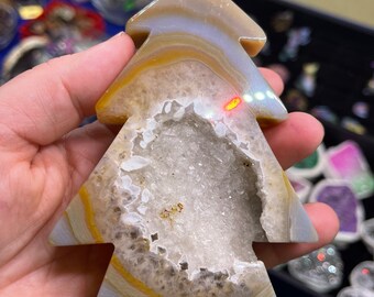 Agate Geode Christmas Tree Carving