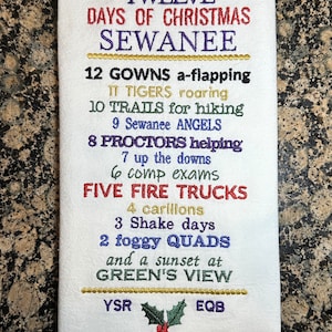 Sewanee Geschenk 12 Tage Weihnachten Mehlsack Handtuch