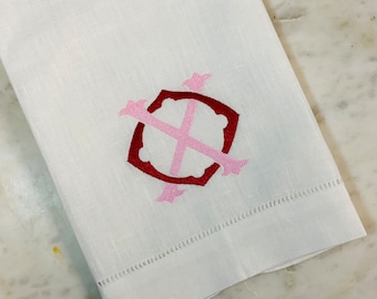 Valentine's Day gift for valentine - XO theme - hemstitched tea towel - gift for her - valentine decor