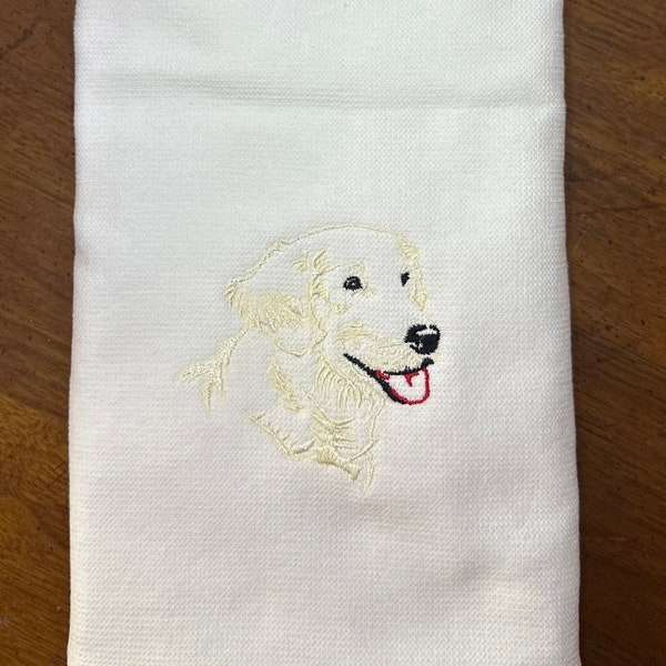 English Cream Retriever dog towel | gift for dog lover | gift for English cream golden retriever owner | embroidered retriever towel