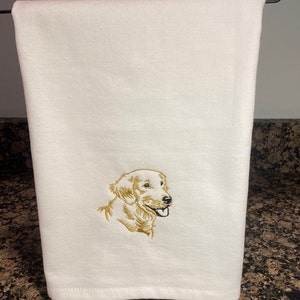 Golden Retriever dog towel | gift for dog lover | gift for golden retriever owner | embroidered golden retriever towel