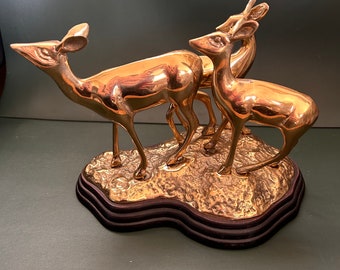 Vintage solid brass deer