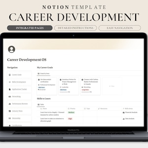 Notion Template Career Planner | Career Development | Job Application Tracker, Career Goals Planner, Professional Development, Career Path