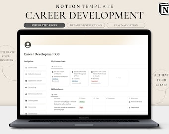 Notion Template Career Planner | Career Development | Job Application Tracker, Career Goals Planner, Professional Development, Career Path