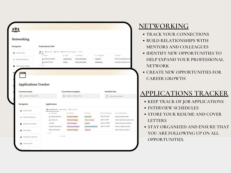 Notion Template Career Planner | Career Development | Job Application Tracker, Career Goals Planner, Professional Development, Career Path image 4