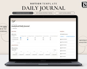 Notion Daily Journal | Notion Habit Tracker | Notion Mood Tracker, Sleep Tracker, Routine Planner | Notion Template | Notion Dashboard