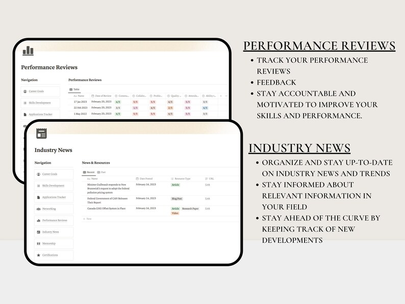 Notion Template Career Planner | Career Development | Job Application Tracker, Career Goals Planner, Professional Development, Career Path image 5