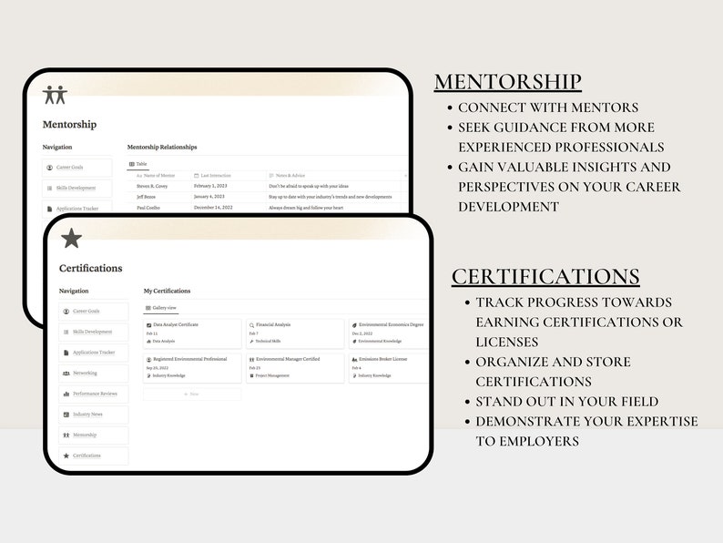 Notion Template Career Planner | Career Development | Job Application Tracker, Career Goals Planner, Professional Development, Career Path image 6