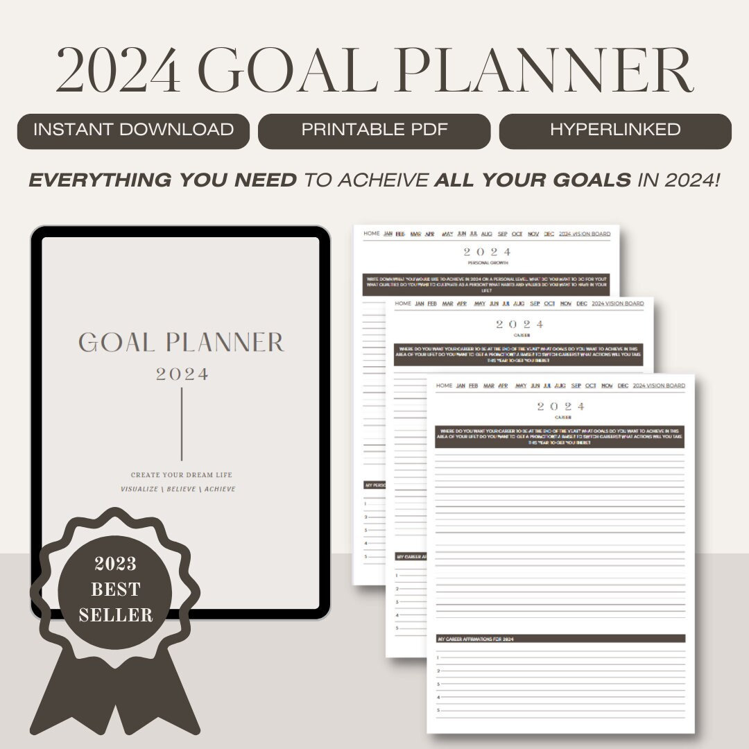 2024 Digital Goal Planner for Goodnotes Daily Productivity & Personal ...