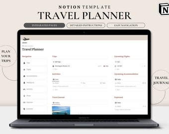 Begripsjabloon Reisplanner | Vakantieplanner | Vakantieplanner | Begrip Reisdagboek | Reisplan Reisorganisator | Notie-dashboard