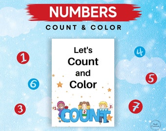 Printable Number Coloring Pages 1 to 10 | Number Activity | Number Worksheets | Count and Color | A4/US Letter