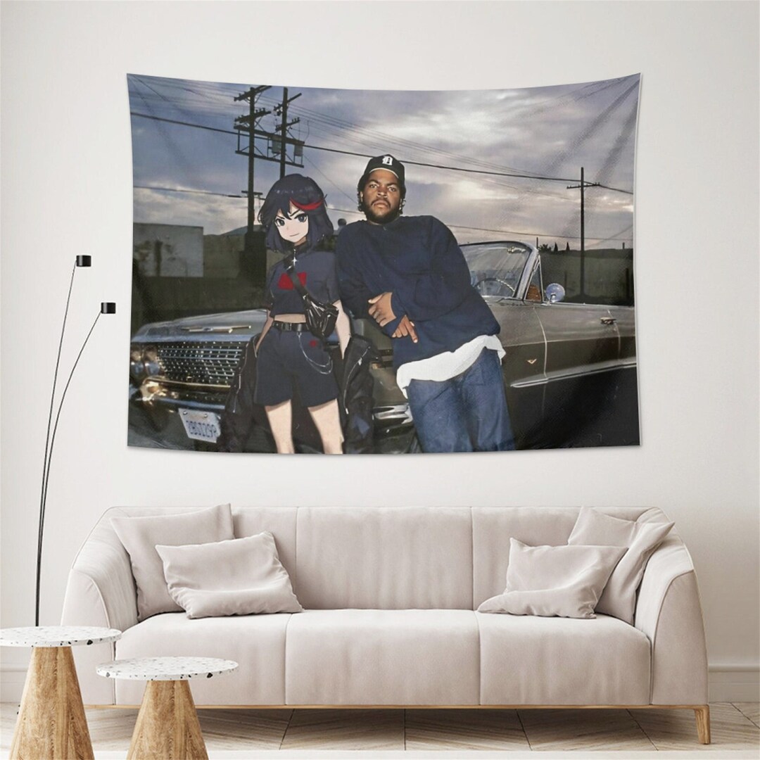Chillin With the Homie Tapestry Wall Hanging Anime Tapestries Etsy