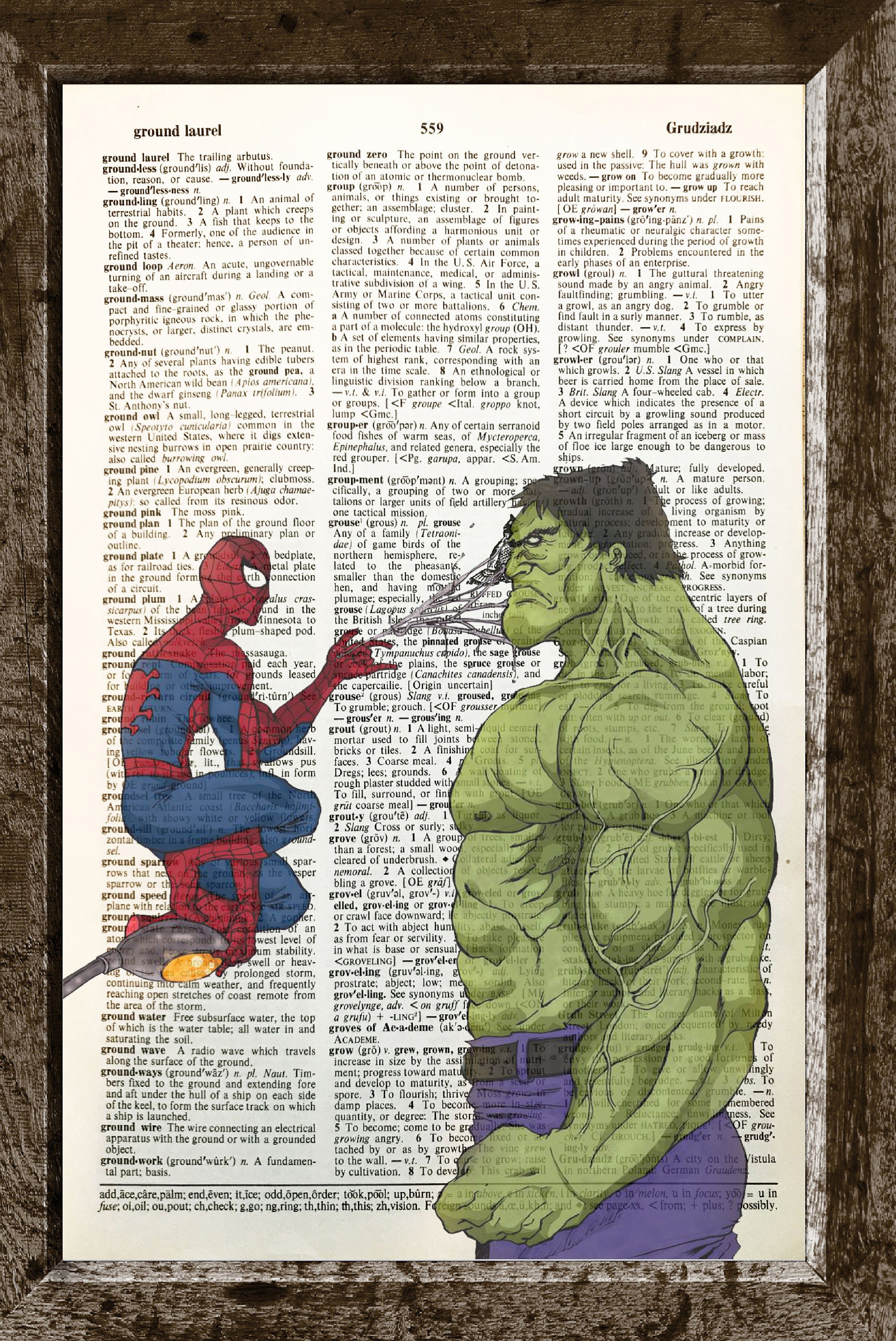 The Hulk And Spiderman-Superhero-Hero Dictionary - Etsy Australia