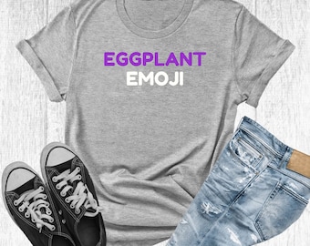 Emoji-T-shirt aubergine, humorcadeau