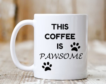 Pawsome koffiemok, hondenliefhebber cadeau, 11 oz keramiek