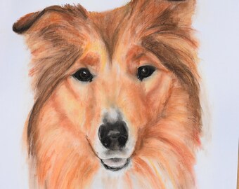 Dog pastel original artwork