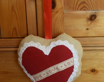 Love Heart decorative door hanger Hand made