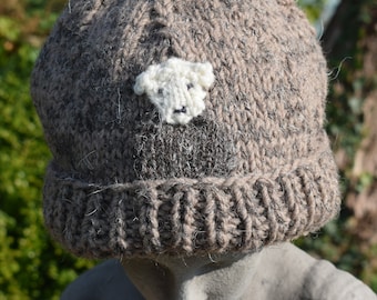Hand knitted 'Herdy' Hat Made to order from Herdwick and other British breeds wool