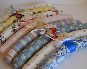 Set of two hand sewn ( NO machines)  padded coat hangers in vintage Laura Ashley fabric