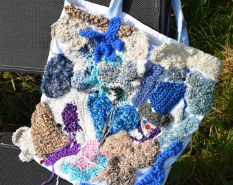 Scrumbled handmade bag 'Rock pool' Unique