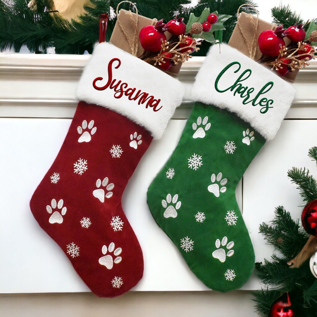 2023 Personalized Dog Christmas Stockings Embroidered Custom Etsy
