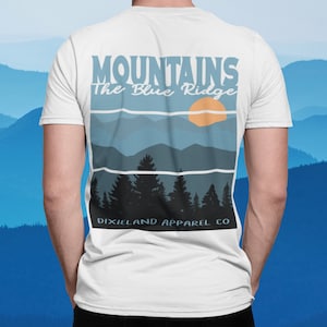 BLUE RIDGE MOUNTAINS Grafik T-Shirt, Comfort Colors Unisex T-Shirt mit den berühmten Blue Ridge Mountains.