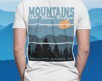 BLUE RIDGE MOUNTAINS Graphic Tee, Comfort Colors Unisex T-shirt featuring the famed Blue Ridge Mountains.