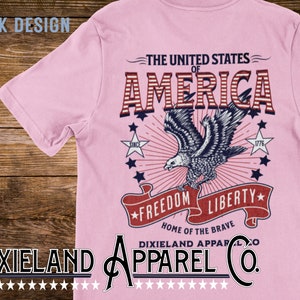 USA Patriotic Graphic T-shirt,  BLOSSOM Comfort Colors Unisex T-shirt , Red, White and Blue, Liberty, Freedom. gift for patriotic American