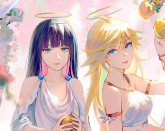 Panty and Stocking Anarchy Art Print 11x14&quot;, 5x7&quot;