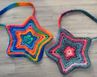 Multicolour Crochet Star Bag