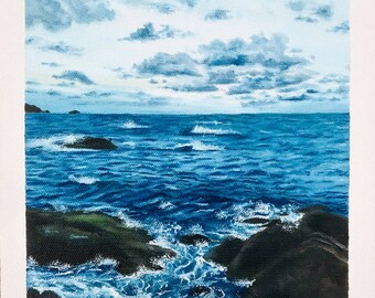 ocean painting, ocean wall art, seascape wall art, seascape oil painting, original oil painting on canvas,
