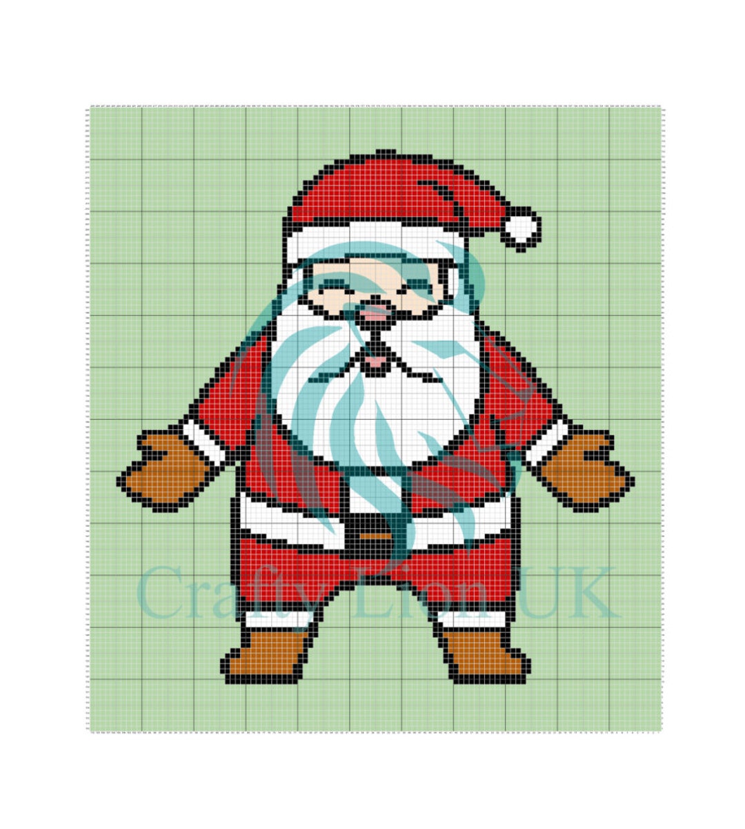 Santa C2C Crochet or Cross Stitch Pattern | Afghan | Graphghan | Pixel ...