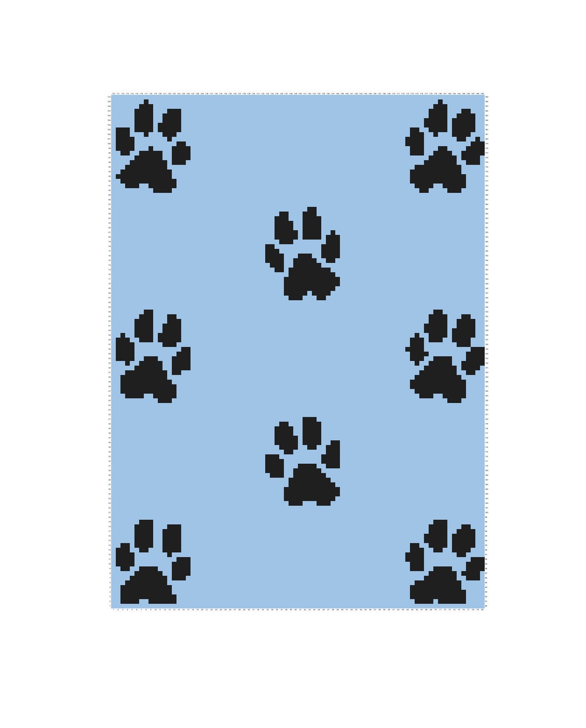 Paw Print C2C Crochet Blanket Pattern Afghan Graphghan Pixel paw-print-c2c-crochet-blanket-pattern-afghan-graphghan-pixel
