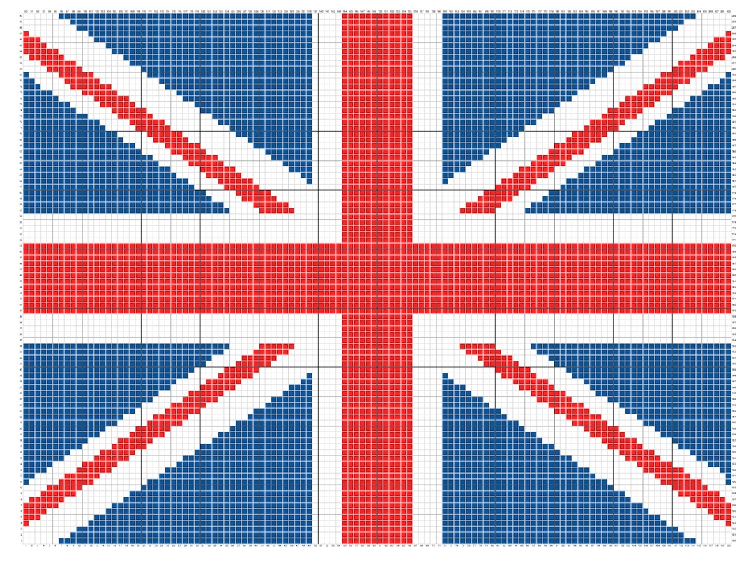 Union Jack C2C Crochet and Cross Stitch Pattern Afghan Etsy