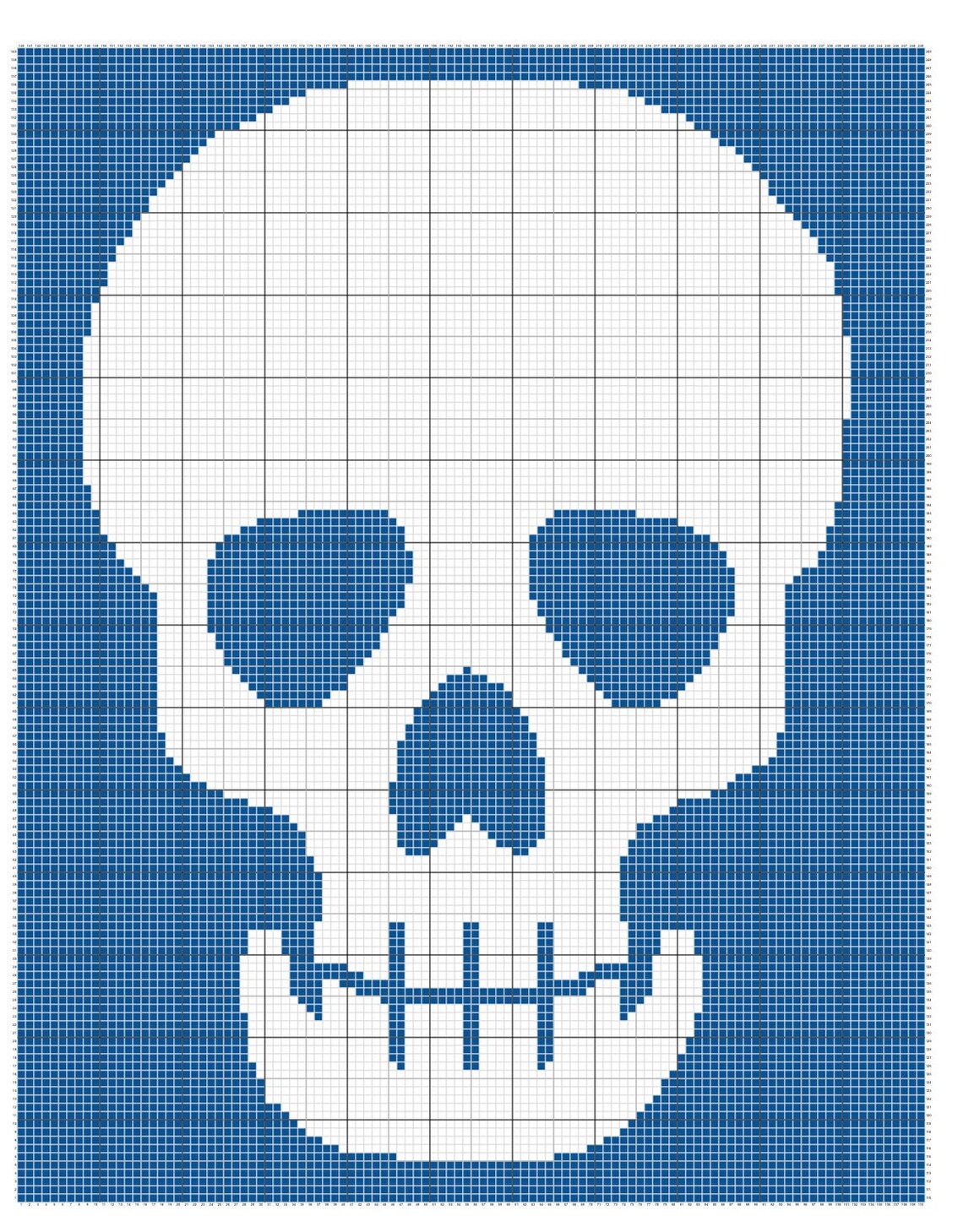 Skull C2C Crochet and Cross Stitch Pattern | Afghan | Graphghan | Pixel ...