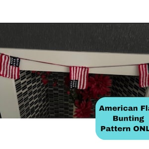 American Flag Bunting Crochet Pattern | 24x13