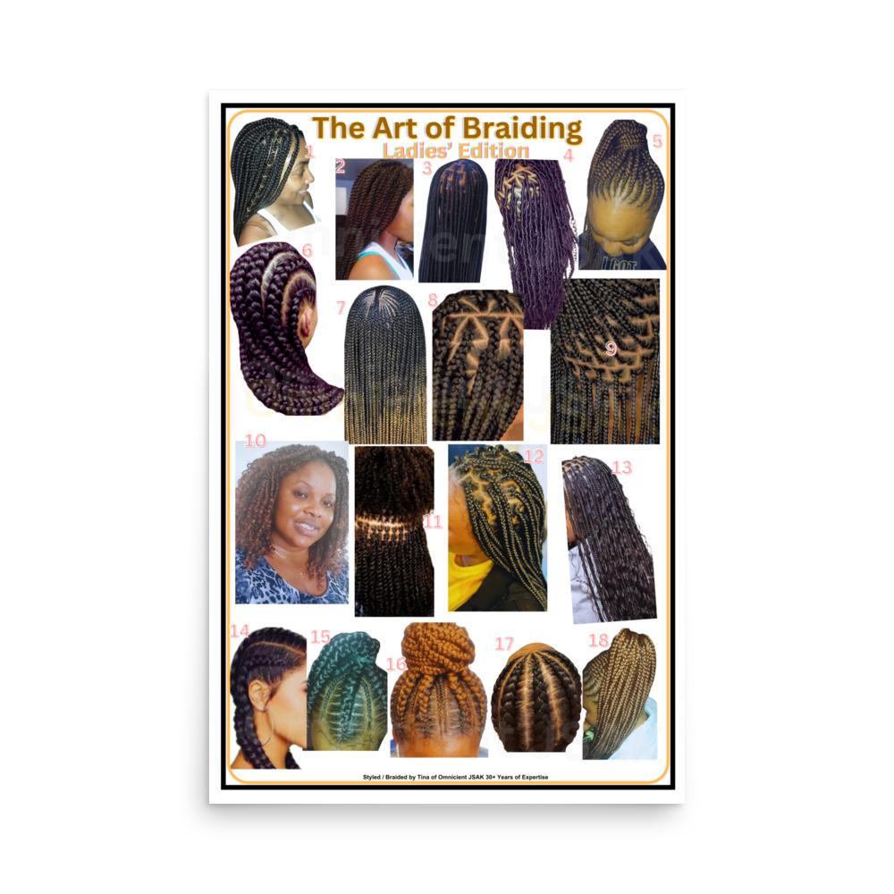 24x36 Braiding Poster - Salon Poster