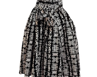Vibrant & Unique Black And White Symbol High Waist Skirt - One Size Fit Most
