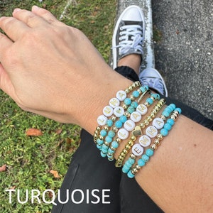 Custom Name Beaded Bracelet Stacking Mama & Kids Bracelet Gift
