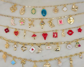 Custom Charm Necklace: Build Your Own Vintage Style Multi-Charm Jewelry