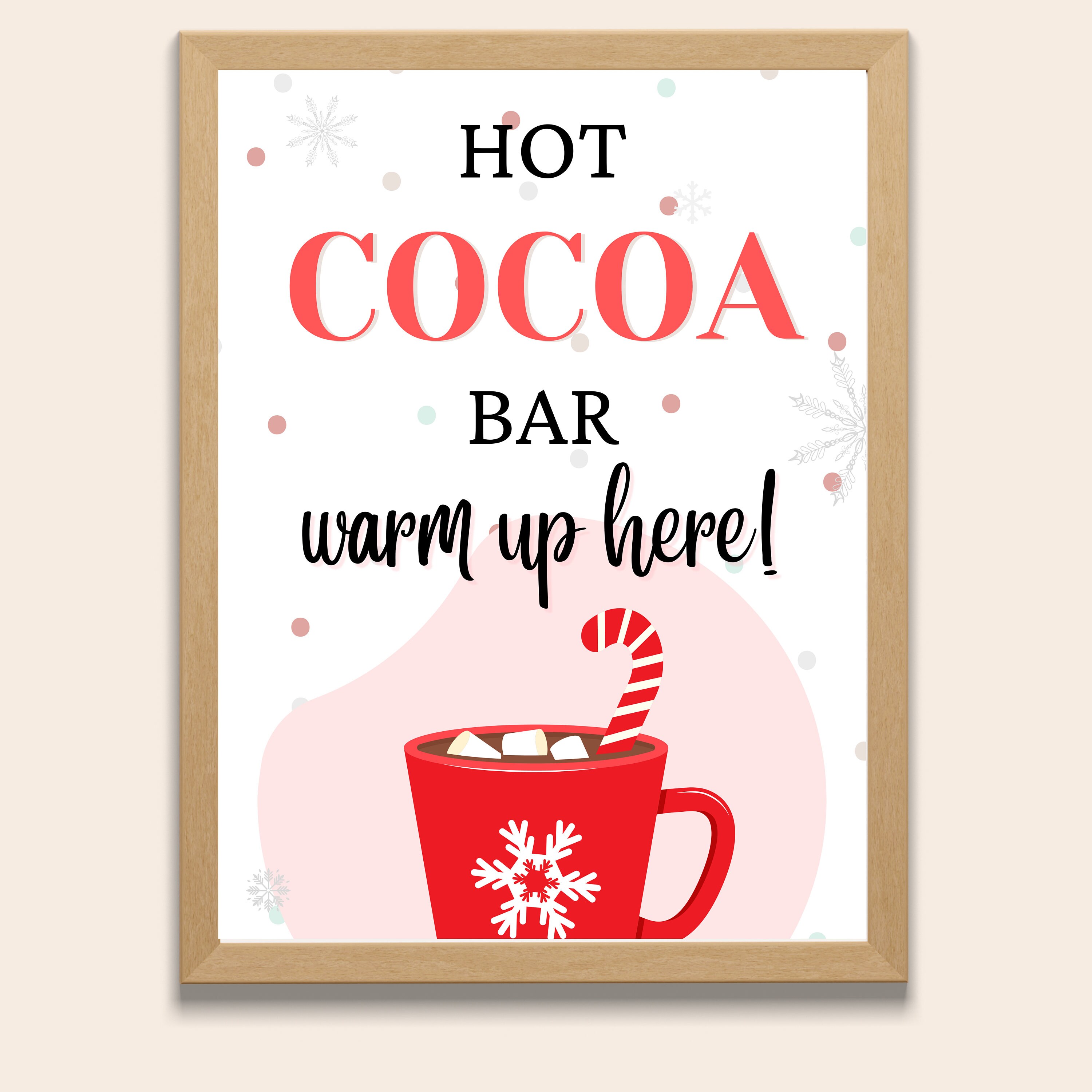 Hot Chocolate Bar Sign Hot Cocoa Bar Printable Table Sign Christmas ...