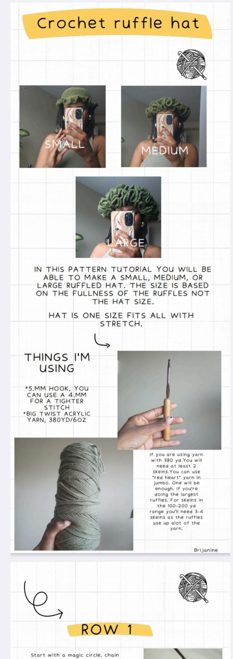 Crochet Ruffle Hat Pattern PDF Download Only - Etsy