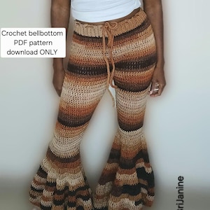 Crochet Bellbottom Pants Pattern: Flowy Boho Style (PDF Pattern) ALL SIZES