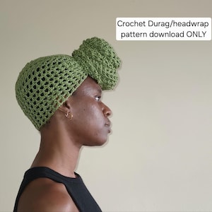 Crochet Durag / Headwrap Pattern (PDF Download) – Mesh & Strap Version – Beginner Friendly