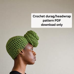 Crochet Durag/Headwrap Pattern, Headwrap Tutorial (PDF Download) Beginner-friendly