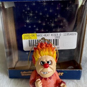 RARE Vintage The Year Without a Santa Claus 1974 movie Christmas Ornaments by Neca, Heat Miser, Snow Miser, Jingle Jangle, Santa Claus.