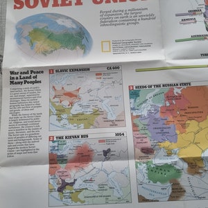 National Geographic Map März 1990 Sowjetunion (sehr seltenes Sammlerstück) wie neu