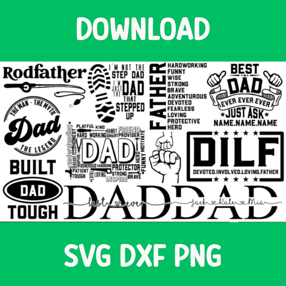 Fathers Day SVG File Bundle Dad Daddy Cut File for Cricut Silhouette ...