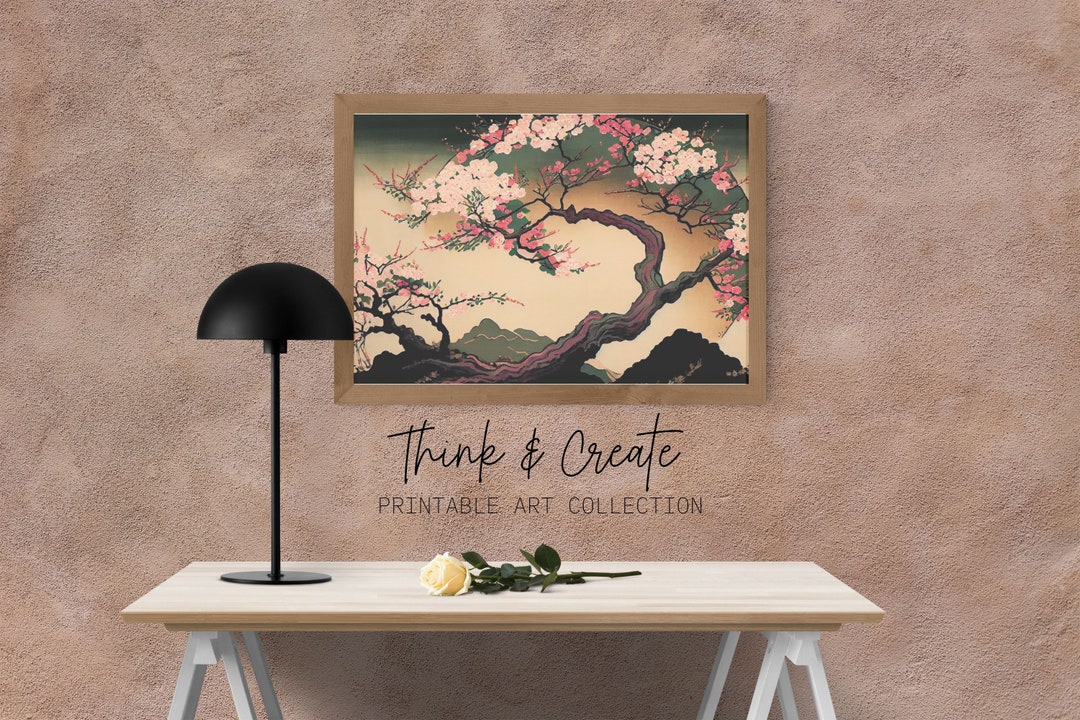 Cherry Blossom Tree Wall Art Walll Decor Painting - Etsy UK