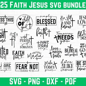 25 Faith SVG Bundle, Faith SVG File, Cricut Cut File, Cutting File for Glowforge, Cameo Silhouette File